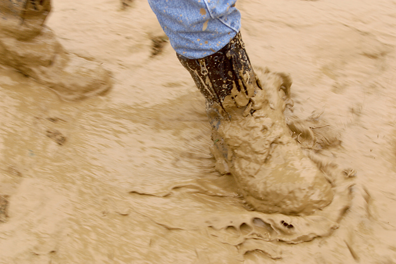 Flood and muddy boots photo